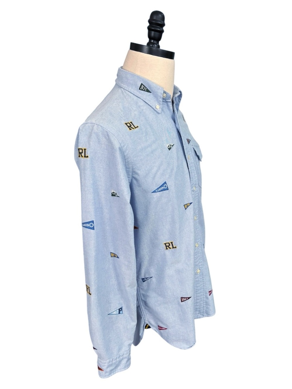 Polo Ralph Lauren Classic Fit Varsity Embroidered blue Oxford Shirt | M - Picture 4 of 16